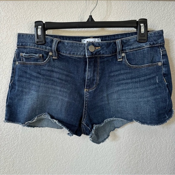 PAIGE Pants - PAIGE Indigo Denim Bobby Cutoff Short
